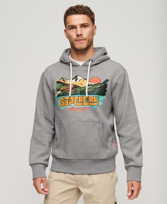 Hanorac Superdry TRAVEL POSTCARD GRAPHIC HOODIE