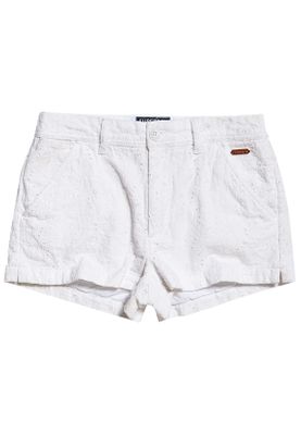 Pantaloni Scurti Broderie Chino Short Alb
