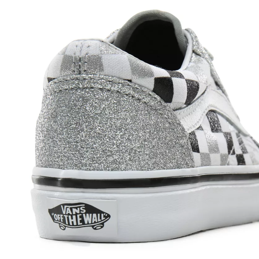Tenisi Old Skool Glitter Checkerboard Copii VANS