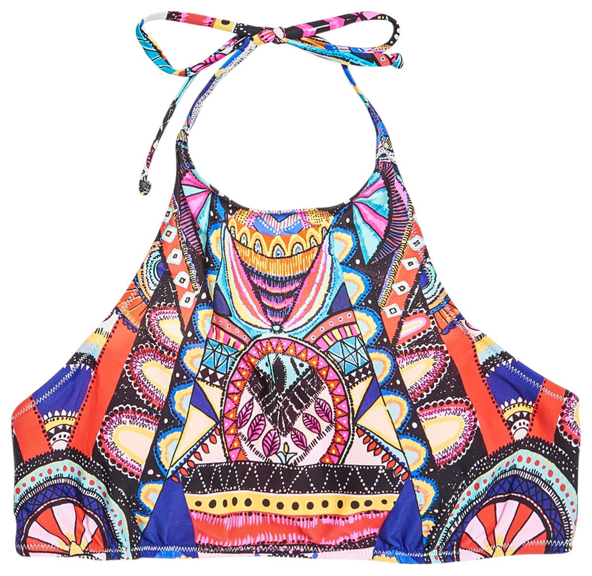 Sutien de Baie Neon Tribal Bikini Top Multicolor