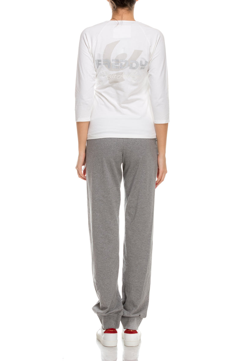 Bluza alba cu maneci trei sferturi Freddy