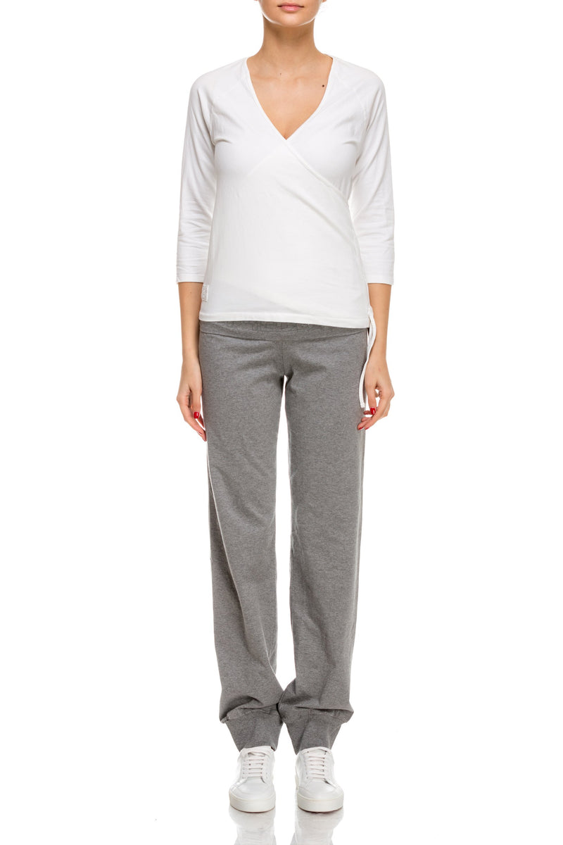 Bluza alba cu maneci trei sferturi Freddy