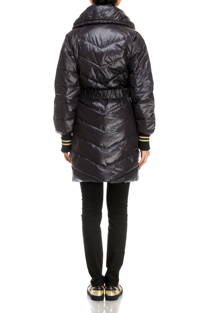 Geaca de fas lunga neagra Freedy