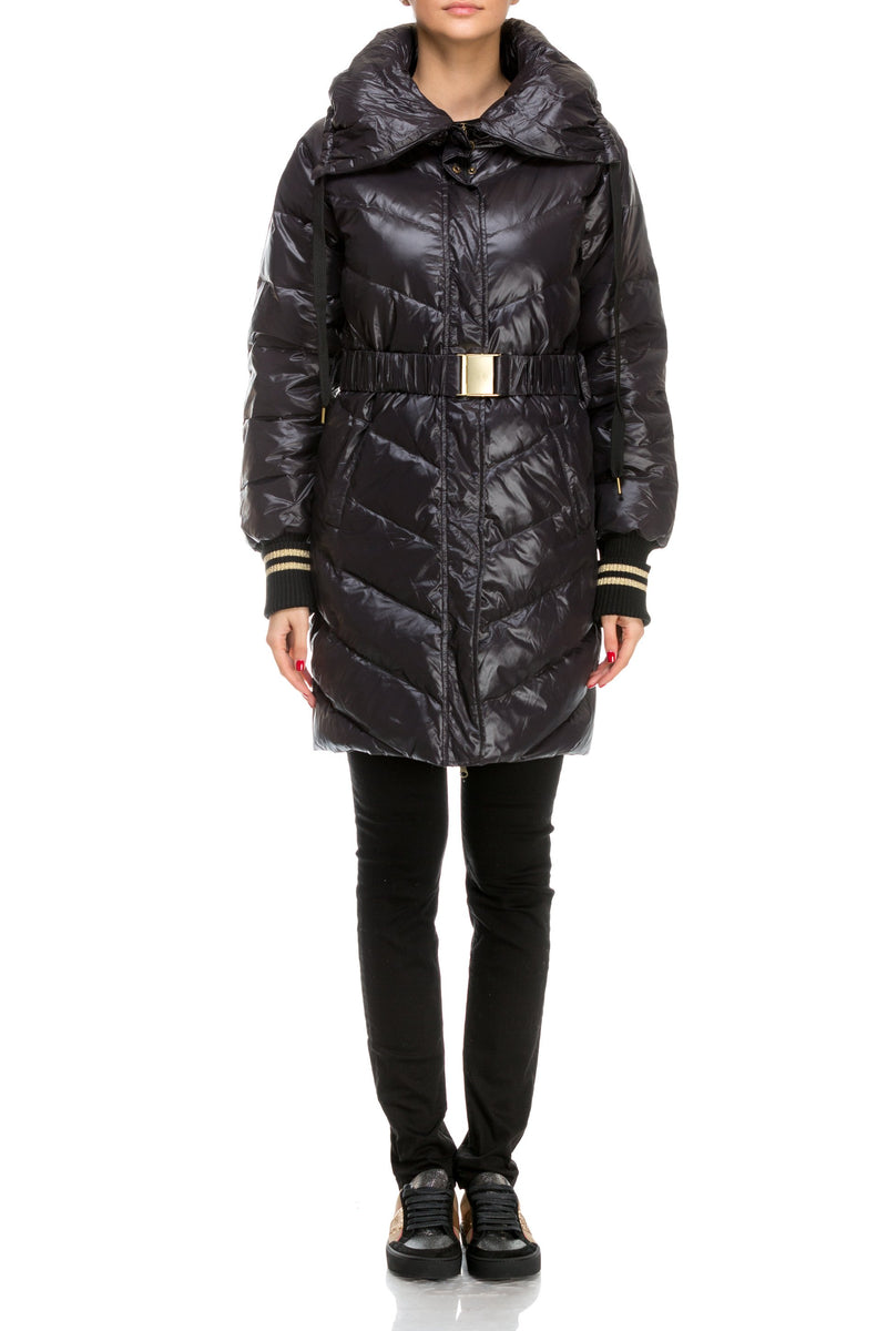 Geaca de fas lunga neagra Freedy