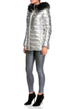 Jacheta blana vulpe  YVES SALOMON Femei 9WFV06965DORD SILVE