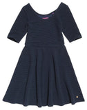 WAVE TEXTURED SKATER DRESS