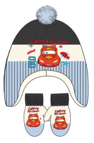 Set caciula si manusi copii Cars Disney Albastru 0-4 ani