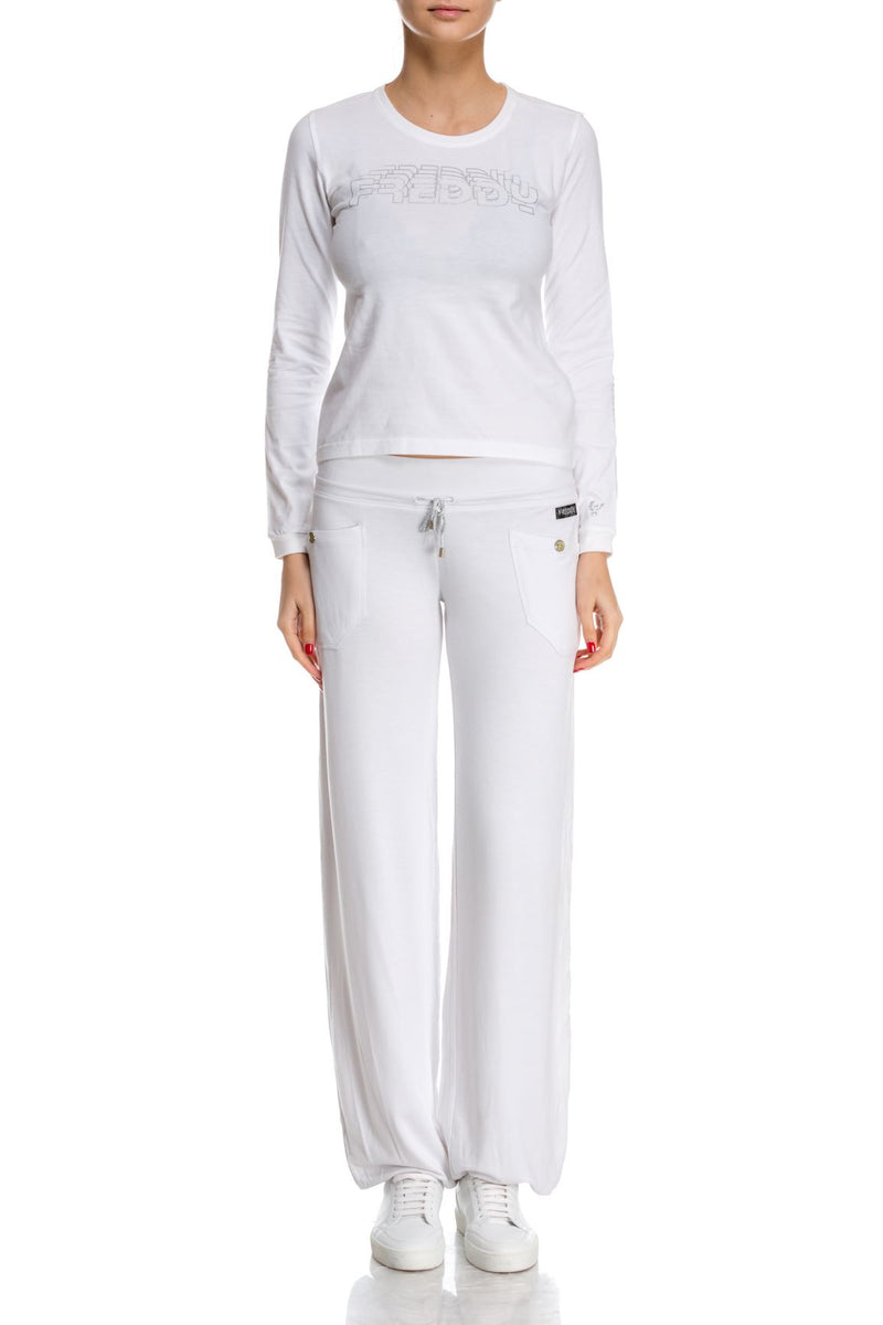 Bluza alba casual Freddy