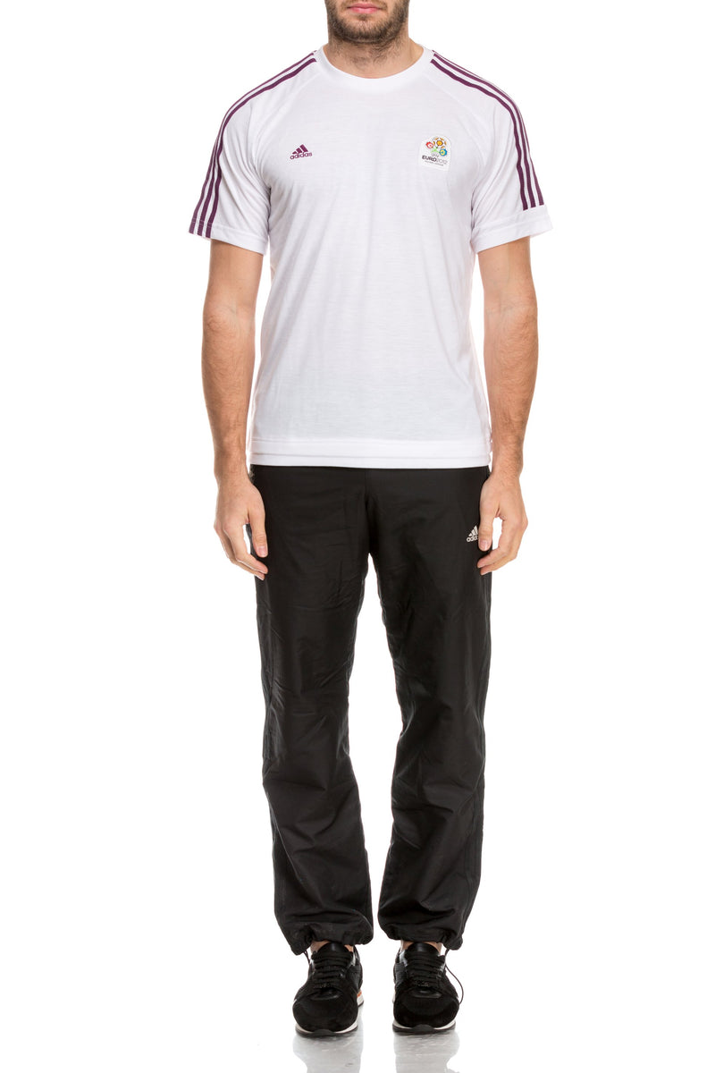 Tricou alb cu dungi Adidas