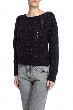 Pulover negru tricotat IRO Cyverly Sweater