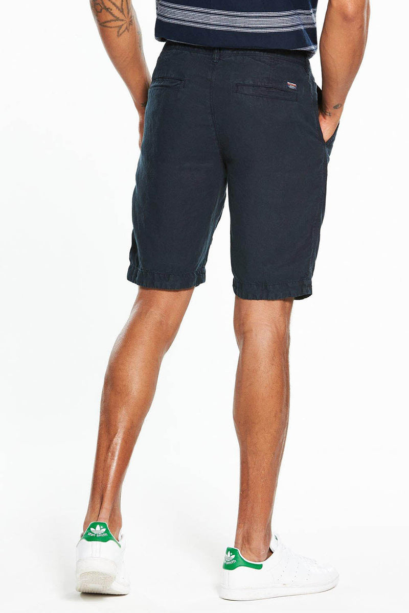 IMBRACAMINTE BARBATI SUPERDRY Pantaloni Scurti International Linen Chino Short Albastru - vgeneration.ro